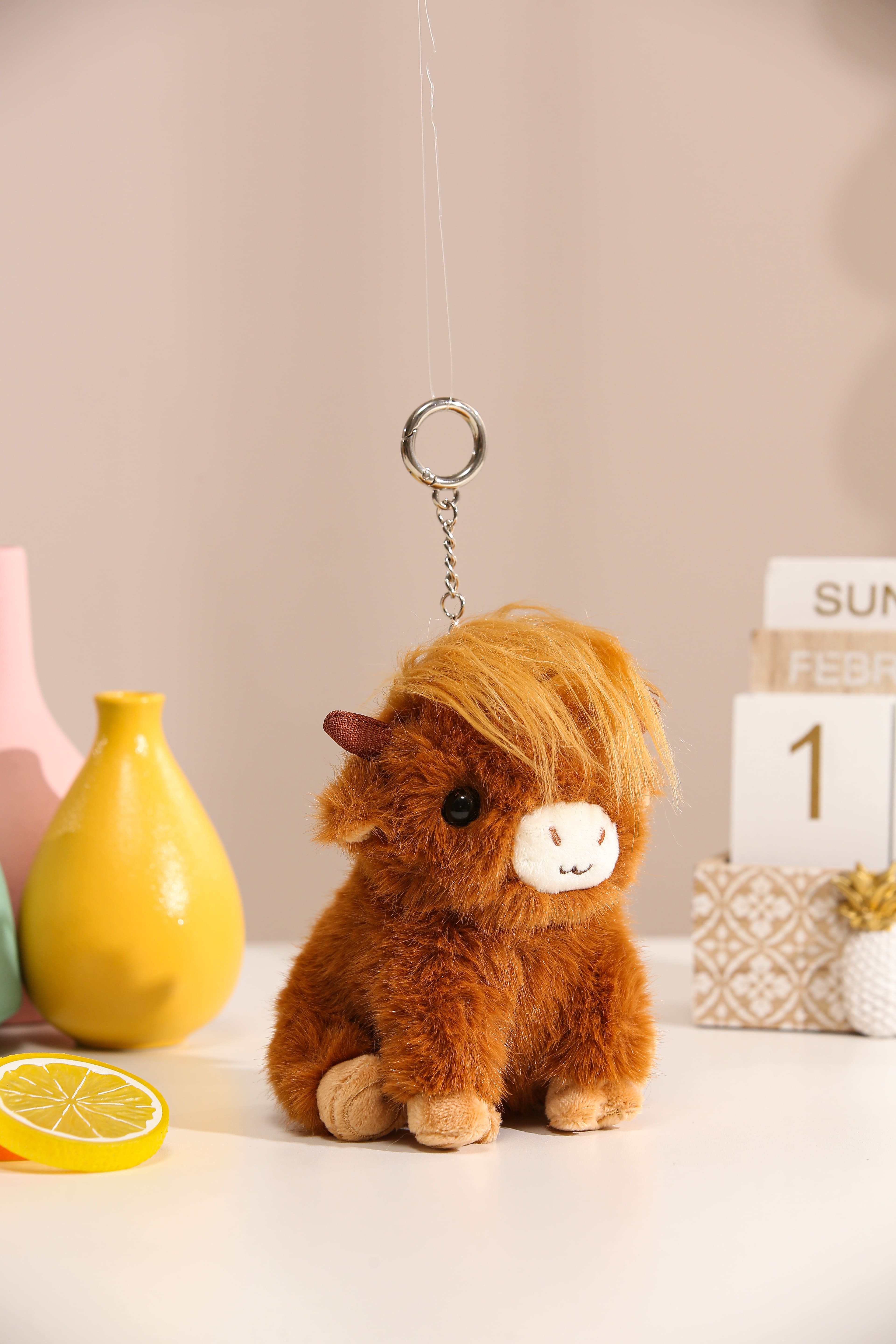 Highland Cow Bag Charm Ruby 🍊